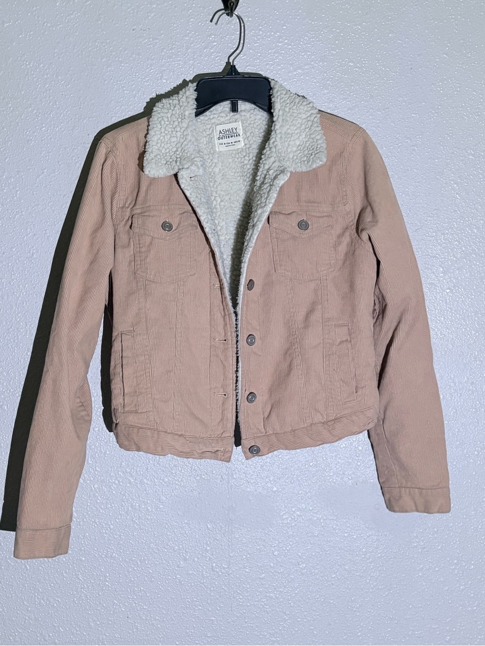Pink Sherpa-Lined Corduroy Jacket